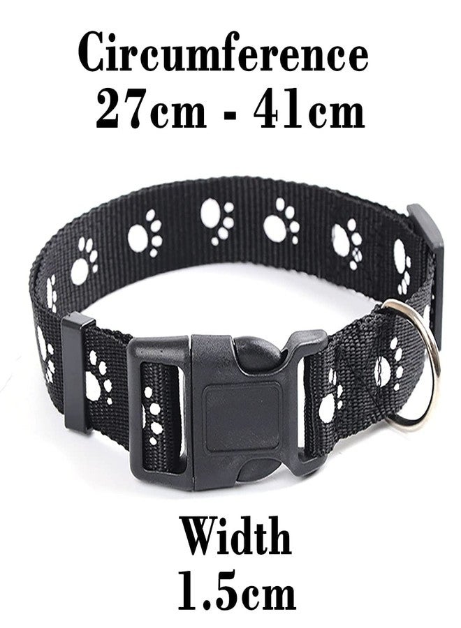 Pups&Pets Nylon Paw Print 10MM Collar Set for Puppies and Cats, Black - 10 MM for Small Pets Only - Image 4